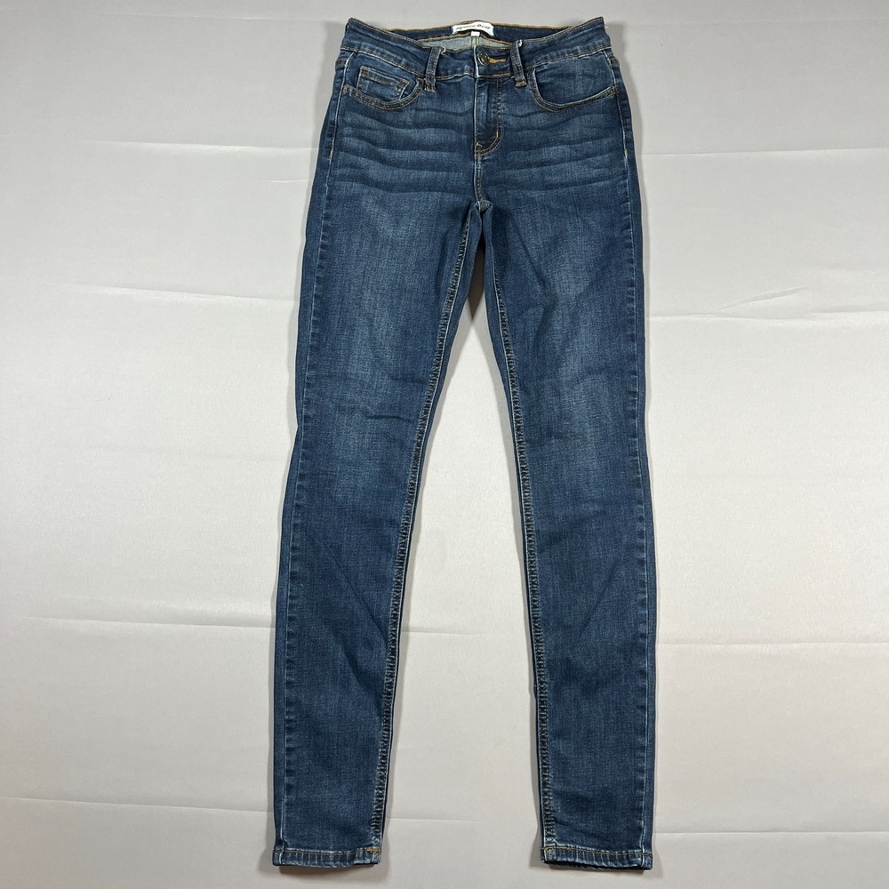 Studio Blue Skinny Jeans Womens 27 Bue Whiskered Denim Cotton Stretch Dark Wash
